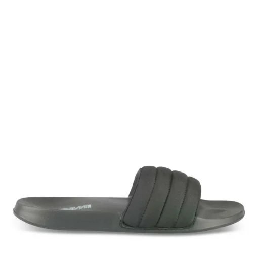 Claquettes Plage NOIR Homme Motif Uni A Enfiler
