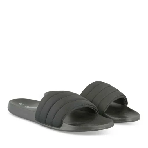 Claquettes Plage NOIR Homme Motif Uni A Enfiler