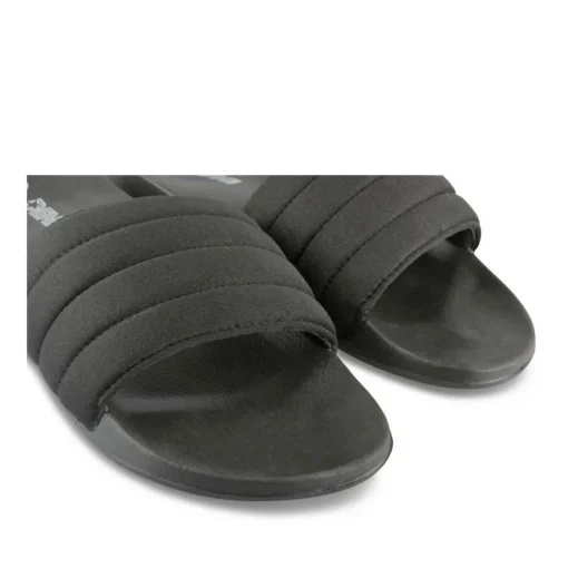 Claquettes Plage NOIR Homme Motif Uni A Enfiler