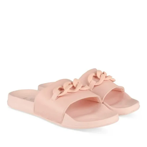 Claquettes ROSE Femme Motif Uni A Enfiler