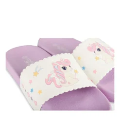 Claquettes VIOLET Fille Motif Licorne A Enfiler