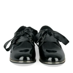 Derbies NOIR Fille Motif Uni Lacets