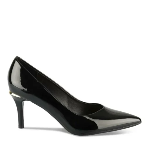Escarpins Aiguille NOIR Femme Motif Vernis A Enfiler