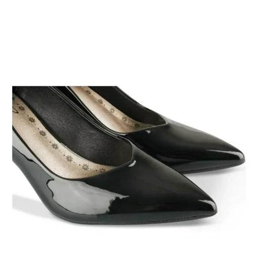 Escarpins Aiguille NOIR Femme Motif Vernis A Enfiler