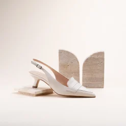 Escarpins BEIGE Femme CUIR Motif Uni A Enfiler