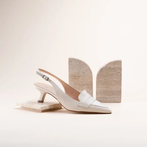 Escarpins BEIGE Femme CUIR Motif Uni A Enfiler