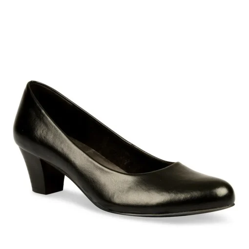 Escarpins Carré NOIR Femme Motif Uni A Enfiler