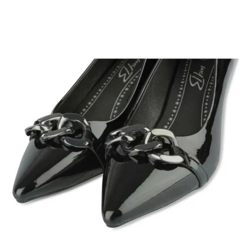 Escarpins NOIR Femme Motif Chaîne A Enfiler