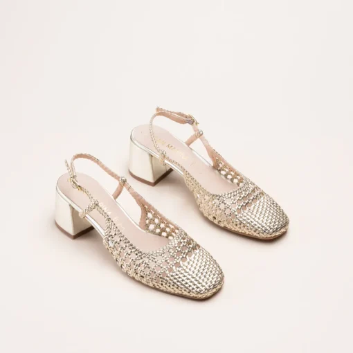 Escarpins OR Femme Motif Uni Boucle