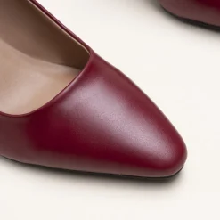 Escarpins ROUGE Femme CUIR Motif Uni A Enfiler
