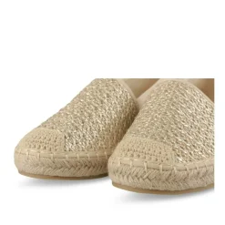 Espadrilles BEIGE Femme Motif Tressé A Enfiler