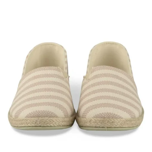 Espadrilles BLANC Femme Motif Rayures A Enfiler
