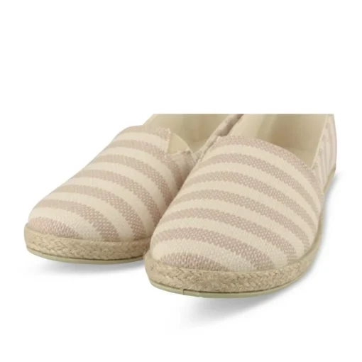 Espadrilles BLANC Femme Motif Rayures A Enfiler