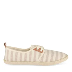 Espadrilles Lacets BLANC Femme Motif Uni Lacets