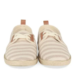 Espadrilles Lacets BLANC Femme Motif Uni Lacets