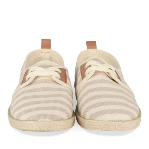 Espadrilles Lacets BLANC Femme Motif Uni Lacets