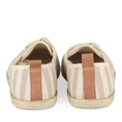 Espadrilles Lacets BLANC Femme Motif Uni Lacets
