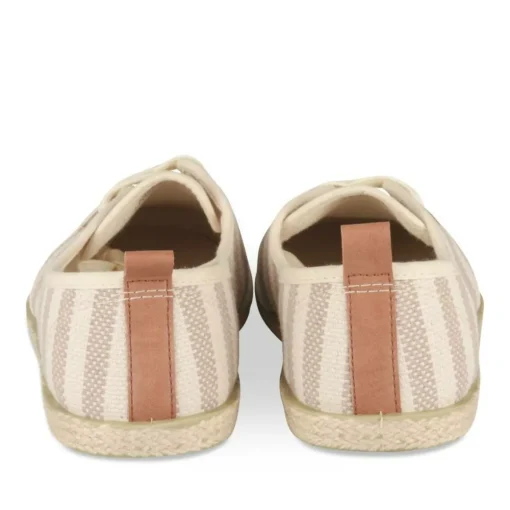 Espadrilles Lacets BLANC Femme Motif Uni Lacets