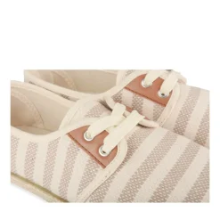 Espadrilles Lacets BLANC Femme Motif Uni Lacets