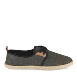 Espadrilles Lacets NOIR Femme Motif Uni A Enfiler