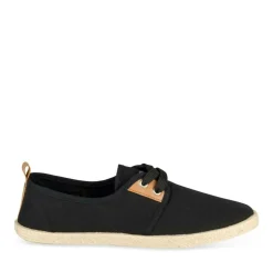 Espadrilles Lacets NOIR Femme Motif Uni Lacets