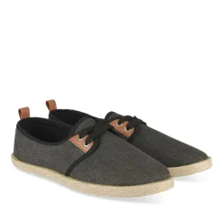 Espadrilles Lacets NOIR Femme Motif Uni A Enfiler