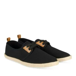 Espadrilles Lacets NOIR Femme Motif Uni Lacets