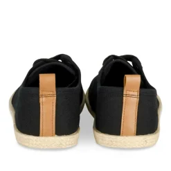 Espadrilles Lacets NOIR Femme Motif Uni Lacets