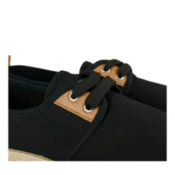 Espadrilles Lacets NOIR Femme Motif Uni Lacets