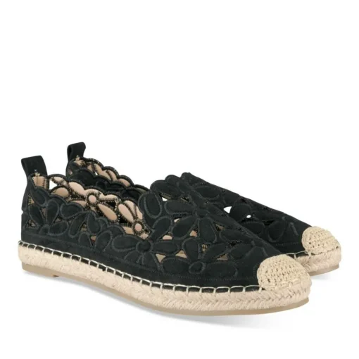 Espadrilles NOIR Femme Motif Uni A Enfiler
