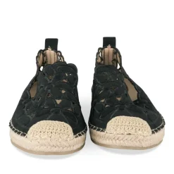 Espadrilles NOIR Femme Motif Uni A Enfiler