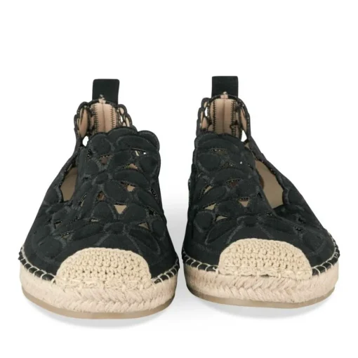 Espadrilles NOIR Femme Motif Uni A Enfiler