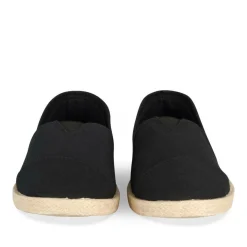 Espadrilles NOIR Femme Motif Uni Elastique