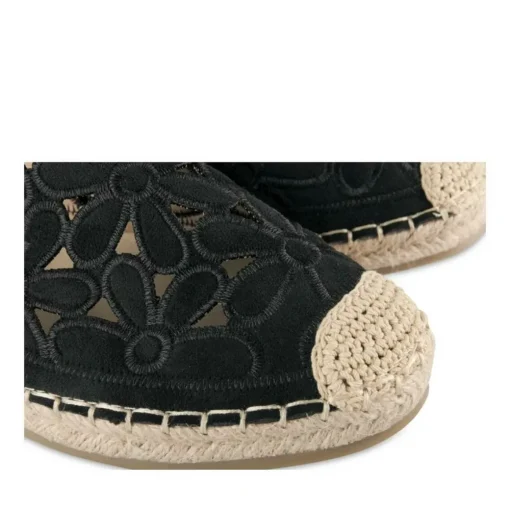 Espadrilles NOIR Femme Motif Uni A Enfiler