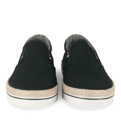 Espadrilles NOIR Homme Motif Uni A Enfiler