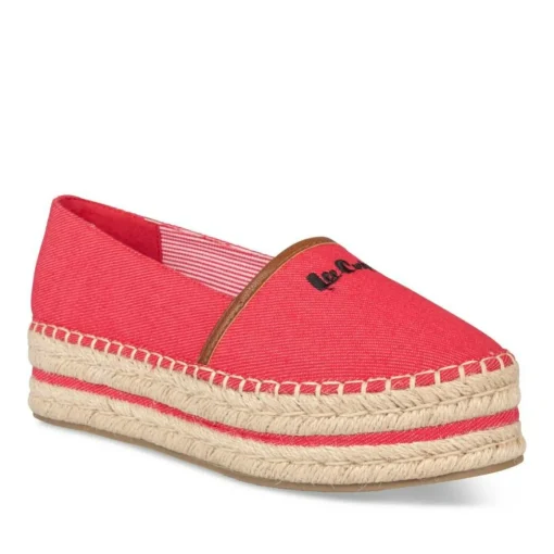 Espadrilles Plateforme ROUGE Femme Motif Uni A Enfiler