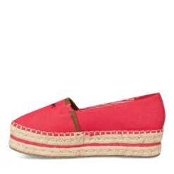 Espadrilles Plateforme ROUGE Femme Motif Uni A Enfiler