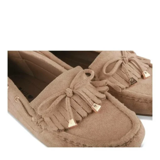Mocassins BEIGE Femme Motif Uni A Enfiler