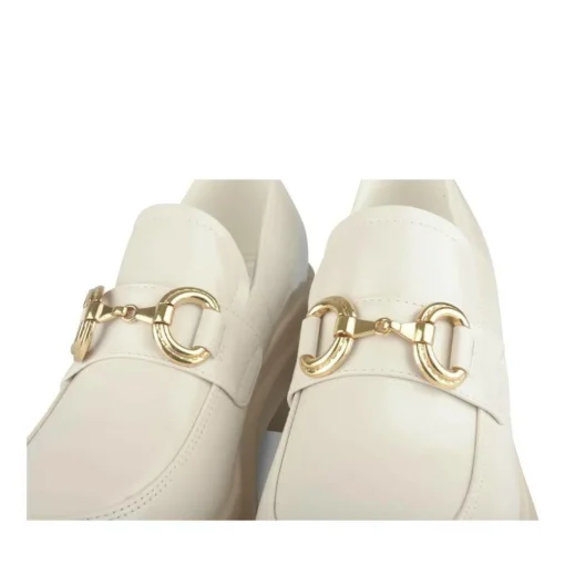 Mocassins BEIGE Femme Motif Chaîne A Enfiler