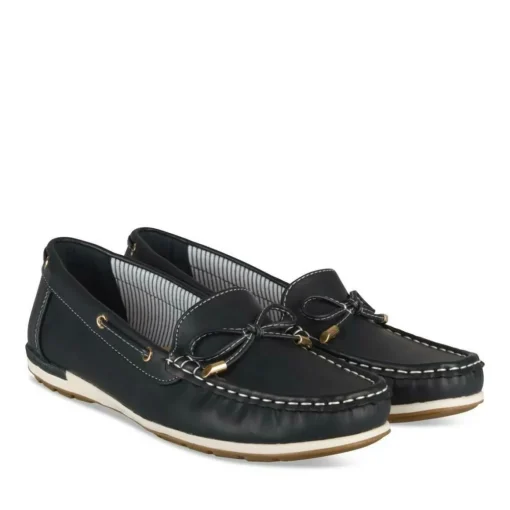 Mocassins BLEU Femme Motif Uni A Enfiler
