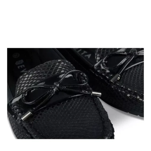 Mocassins Confort NOIR Femme Motif Uni