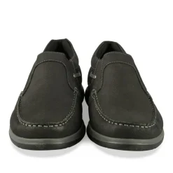 Mocassins Confort NOIR Homme CUIR Motif Uni A Enfiler