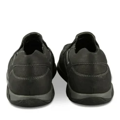 Mocassins Confort NOIR Homme CUIR Motif Uni A Enfiler