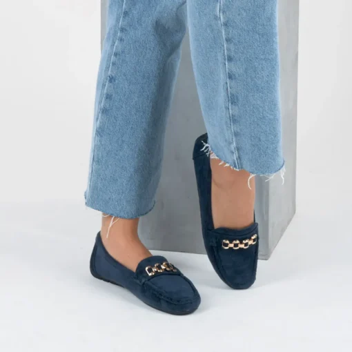 Mocassins MARINE Femme Motif Chaîne A Enfiler
