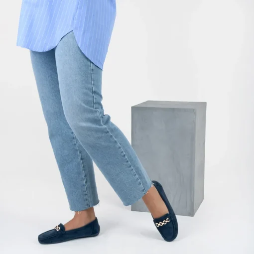 Mocassins MARINE Femme Motif Chaîne A Enfiler