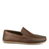 Mocassins MARRON Homme CUIR Motif Uni A Enfiler