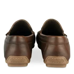 Mocassins MARRON Homme CUIR Motif Uni A Enfiler