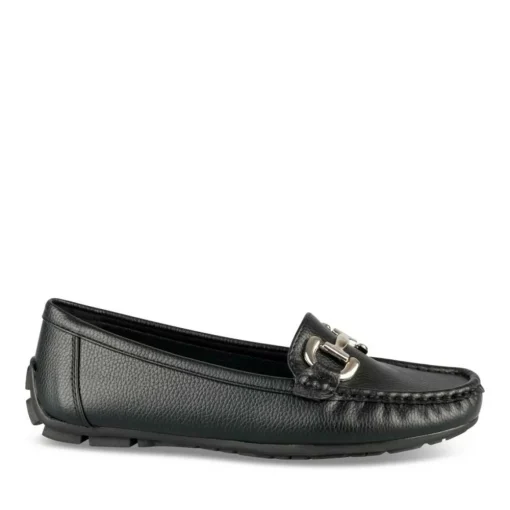 Mocassins NOIR Femme Motif Chaîne A Enfiler