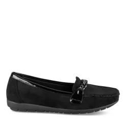 Mocassins NOIR Femme Motif Chaîne A Enfiler