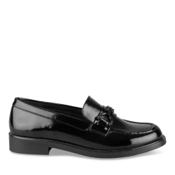Mocassins NOIR Femme Motif Chaîne A Enfiler